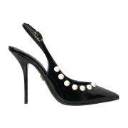 Perle Slingback Pumps med Faux Perler