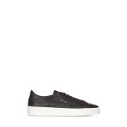 Brun Skinn Sneakers Dobbel Spenne