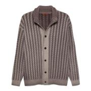 Brun Strikket Cardigan Genser