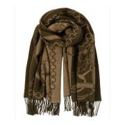 Oliven Lauren By Ralph Lauren Oliven/Beige Belting Jaquard Wrap/Scarf ...