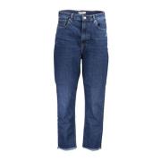 Frynset gulrot kutt jeans med slitt effekt