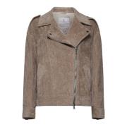 Beige Crop Jakke Stilig Vinter Must-Have