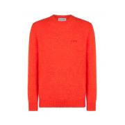 Oransje Ull Crewneck Genser Heron