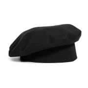 Svart Ull Bucket Beret Lue