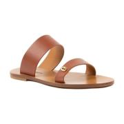 Lær Flat Sandal