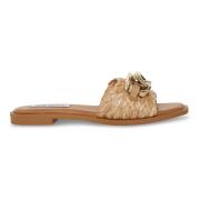 Raffia Sandal med Gyllen Detalj