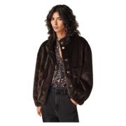 Faux Fur Cropped Coat - Chocolat