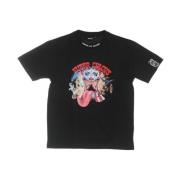 Svart Tongue Print Tee Kortermet