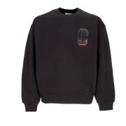 Svart Crewneck Genser Myk Passform