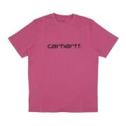 Script Tee Magenta/Svart Kortermet T-skjorte