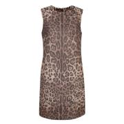 Leopard Jacquard Midi Kjole