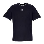 Sort Crew-Neck Tee med Logo Broderi