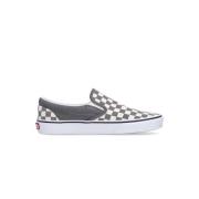 Sjekkemønster Slip-on Lav Sneaker Pewter/Hvit