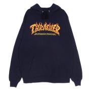 Navy Sweatshirt med Fire Logo Hood