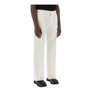 Pinstripe Stretch Wool Trousers