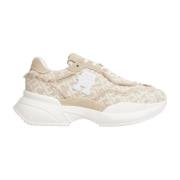 Monogram Jacquard Sneakers Beige/Hvit Logo