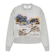 Sweatshirt med brodert mønster