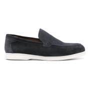 Blå Skinn Loafers Casual Flats