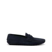 Blå Skinn Loafers Casual Flats