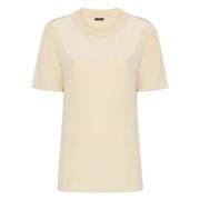 Silke Beige Kortermet Bluse