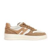 Beige Semskede Sneakers med H Logo