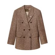 Beige dobbeltspent blazer