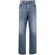 Casual Blå Straight Jeans