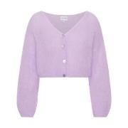 Lys Lilla Kort Mohair Cardigan