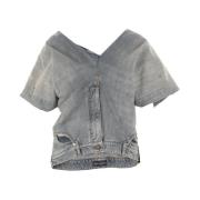 Denim Top med Trompe-l’œil Design