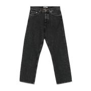 Svart Denim Jeans Sommerfugl Lukking