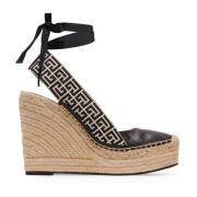 Alex monogram jacquard og skinn espadrillos