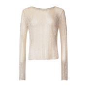 Vintage Beige Brodert Topp