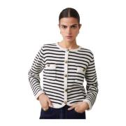 Stripete Ull Cardigan - Elegant Stil