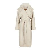 Beige Regndråpe Trench Coat Jakke