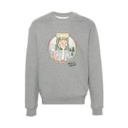 Revmønster Rund Hals Sweatshirt