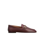 Burgunder skinnloafers