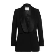 Sort Blazer med Shawl Krage