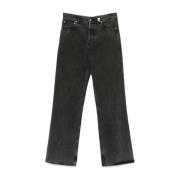 Sort Vasket Denim Jeans Rett Ben