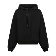 Svart Logo Print Hoodie