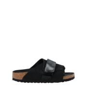 Kyoto Black Nubuck Sliders med høyglanset finish