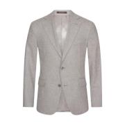 Beige Flanellblazer Moderne Passform Ull