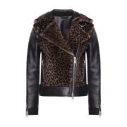 Elia Shearling Biker Skinnjakke