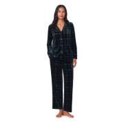 Marineblå Ralph Lauren Sleep Navy Plaid Lrl Notch Collar Long Pant Pj ...