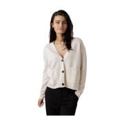 Ivory Ullblanding V-Hals Cardigan