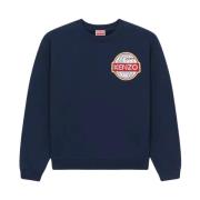 Marineblå Brodert Verden Sweatshirt