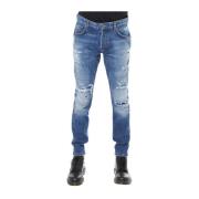 Slim fit jeans med rifter