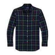 Rutete Twill Skjorte Evergreen/Red