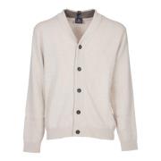 Brun Strikket V-Hals Cardigan Aw24