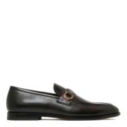 Sorte Skinn Slip-On Loafers