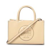 Elegant Skinn Tote Bag Vanilje